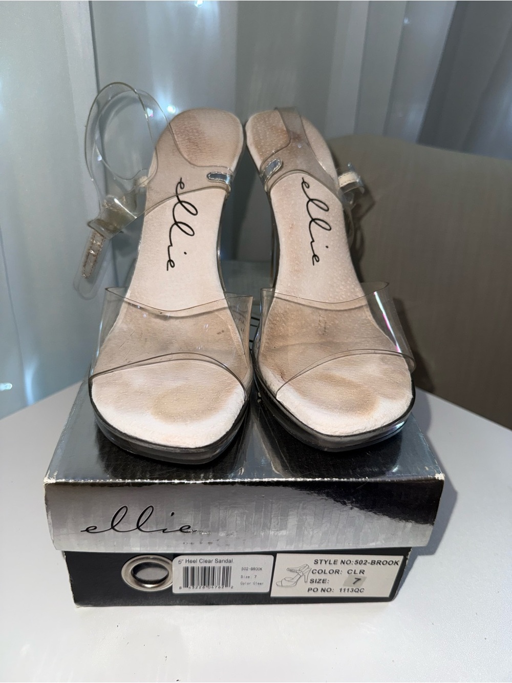 Ellie Clear Strap Sandal in Transparent and Neutral